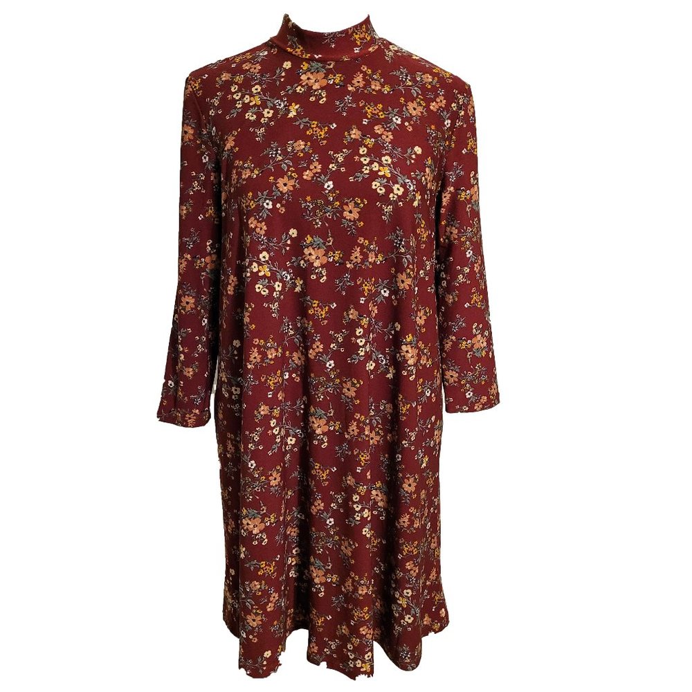 As U Wish Fall Floral Long Sleeve Swing Dress Size M